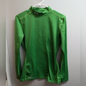 Under Armour Green Mock Turtle Neck Long Sleeve Shirt Women's Medium Cold Gear
